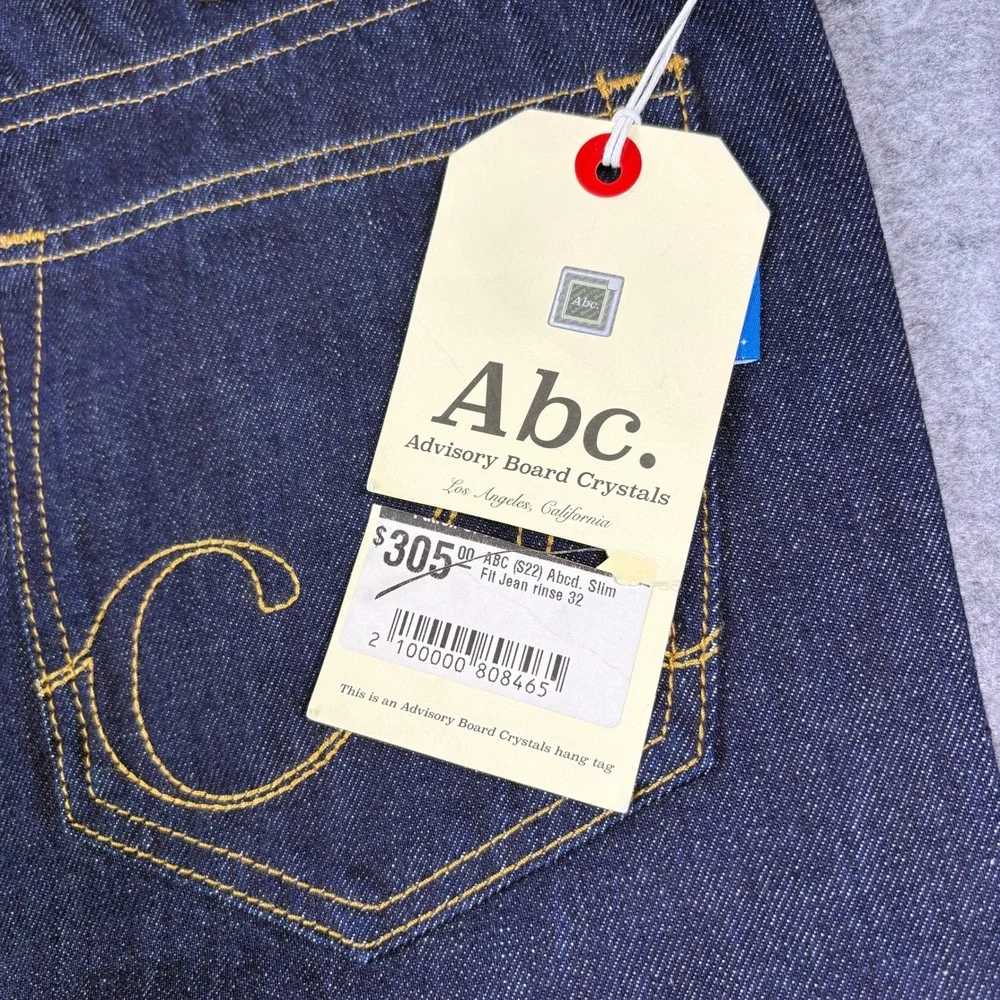 Advisory Board Crystals Abcd Slim Fit Jean Rinse Indigo Denim Made in Italy 32